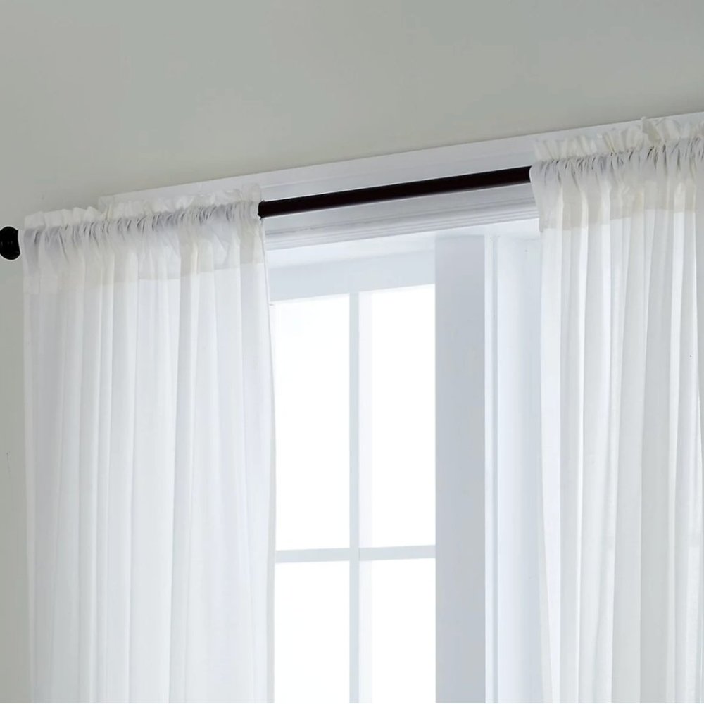 NEW The Company Store CHAMBRAY VOILE ROD POCKET PANEL 44X63 WHITE